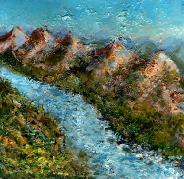 Painting titled "Merry River / Весел…" by Vladimir Abaimov, Original Artwork, Oil