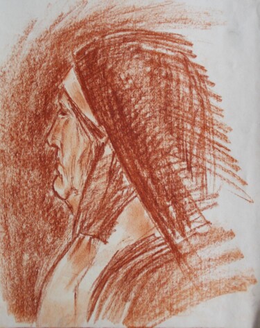 Disegno intitolato "The Nun / Монахиня" da Vladimir Abaimov, Opera d'arte originale, pigmenti