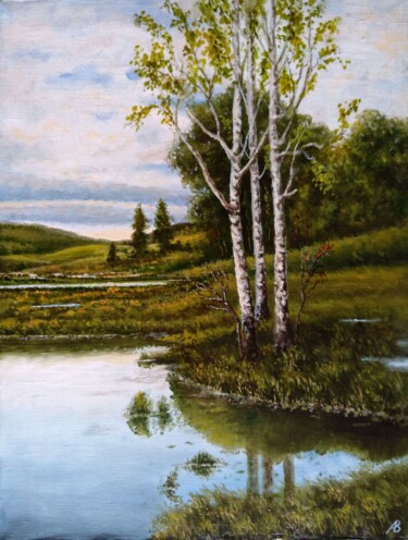 Painting titled "In Karelia (2) / В…" by Vladimir Abaimov, Original Artwork, Oil