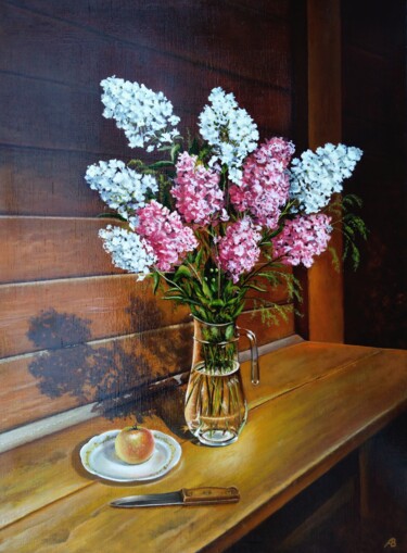 Painting titled "Still-Life with Phl…" by Владимир Абаимов, Original Artwork, Oil