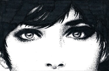 Рисунок под названием "Ah, Those Black Eye…" - Владимир Абаимов, Подлинное произведение искусства, Чернила