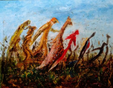 Malerei mit dem Titel "To Bow / На поклон" von Vladimir Abaimov, Original-Kunstwerk, Öl