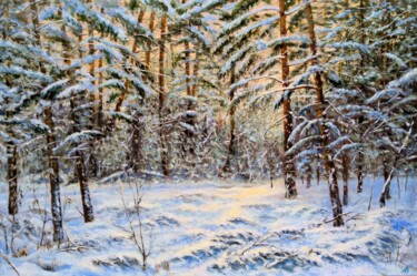 Painting titled "In the Forest near…" by Vladimir Abaimov, Original Artwork, Oil