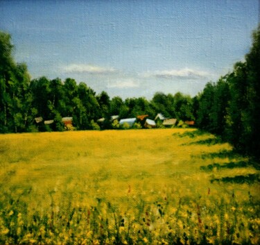 Картина под названием "Among the fields. D…" - Владимир Абаимов, Подлинное произведение искусства, Масло
