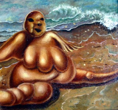 Painting titled "The inflatable Man…" by Vladimir Abaimov, Original Artwork, Oil