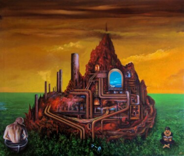Картина под названием "Rusty Iron Scrap /…" - Владимир Абаимов, Подлинное произведение искусства, Масло