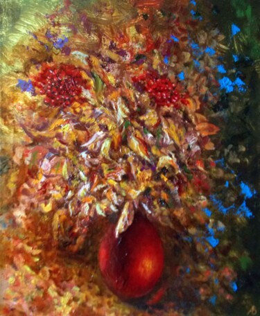 Malerei mit dem Titel "Autumn Bouquet / Ос…" von Vladimir Abaimov, Original-Kunstwerk, Öl