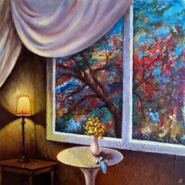 Painting titled "Bad Weather Outside…" by Vladimir Abaimov, Original Artwork, Oil