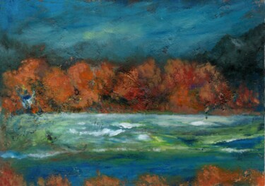 Картина под названием "Abstract Landscape…" - Владимир Абаимов, Подлинное произведение искусства, Масло