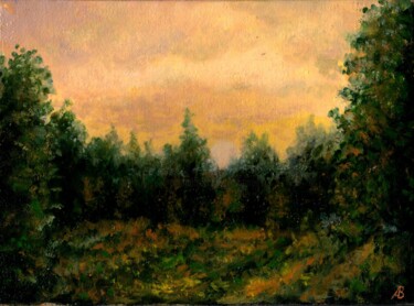 Painting titled "Mainly Cloudy / Пас…" by Vladimir Abaimov, Original Artwork, Oil