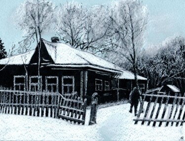 Drawing titled "Among the Winter 34…" by Vladimir Abaimov, Original Artwork, Ink