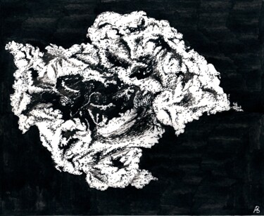 Drawing titled "Abstr WB 6" by Vladimir Abaimov, Original Artwork, Ink
