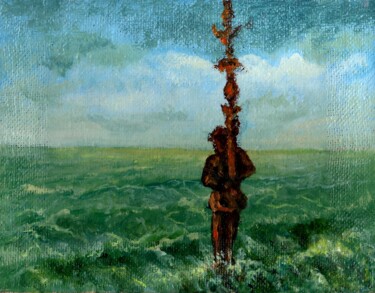 Malerei mit dem Titel "The Carrier / Несущ…" von Vladimir Abaimov, Original-Kunstwerk, Öl