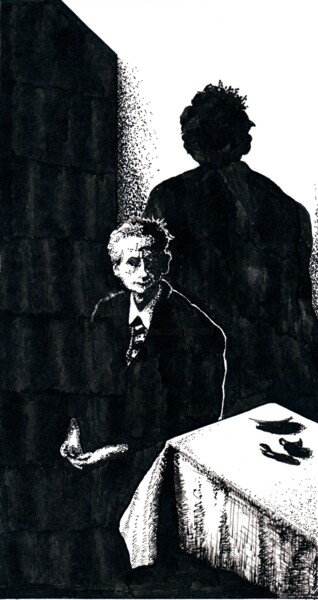 Tekening getiteld "The Shadow 4 / Тень…" door Vladimir Abaimov, Origineel Kunstwerk, Inkt
