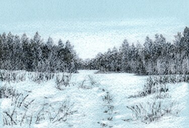 Tekening getiteld "Among the Winter 36…" door Vladimir Abaimov, Origineel Kunstwerk, Inkt