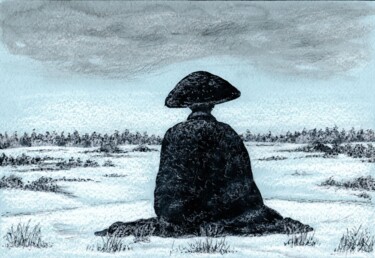 Desenho intitulada "The Contemplator /…" por Vladimir Abaimov, Obras de arte originais, Tinta