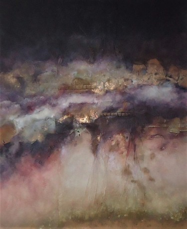 Painting titled "AVANT L'ORAGE" by Annick Volant-Vettu (AVVA), Original Artwork, Acrylic