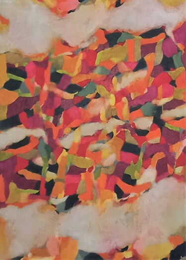 Painting titled "ADN D'UN CONFETTI" by Annick Volant-Vettu (AVVA), Original Artwork, Acrylic