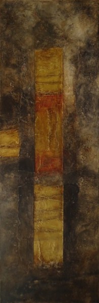 Peinture intitulée "TOTEM OR" par Annick Volant-Vettu (AVVA), Œuvre d'art originale, Acrylique Monté sur Châssis en bois