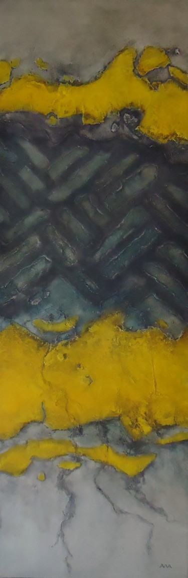 Painting titled "SILLON GRIS" by Annick Volant-Vettu (AVVA), Original Artwork, Acrylic Mounted on Wood Stretcher frame