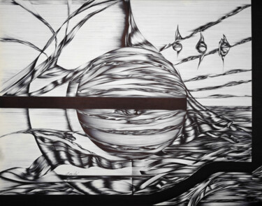 Tekening getiteld "Projections" door Aw Cerde, Origineel Kunstwerk, Balpen