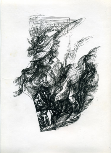 Рисунок под названием "Sketches in the sha…" - Ax Malin, Подлинное произведение искусства, Шариковая ручка