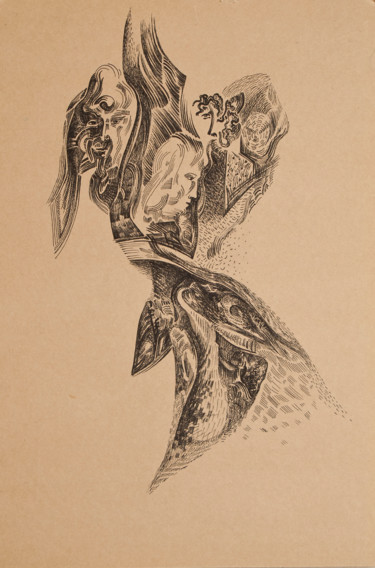 Desenho intitulada "reflection" por Ax Malin, Obras de arte originais, Canetac de aerossol