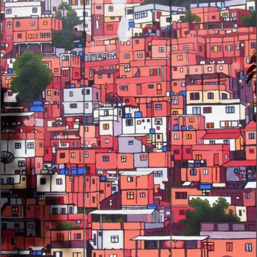 Painting titled "Triptyque Favelas (…" by Ax Creart, Original Artwork, Acrylic