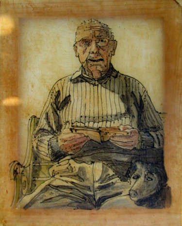 Painting titled "Papy Roger ( série…" by Ax Creart, Original Artwork, Other