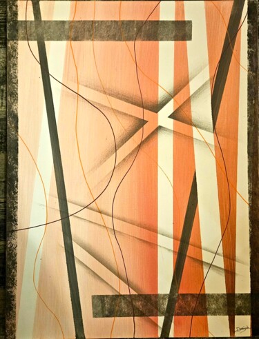 Schilderij getiteld "Lignes en plis" door Axel Darrigade, Origineel Kunstwerk, Acryl