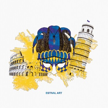 「ITALIA YB」というタイトルのデジタルアーツ Axel Estivalによって, オリジナルのアートワーク, デジタル絵画