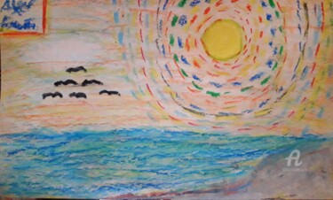 Pintura titulada "Sol radiante en el…" por Axel Frías, Obra de arte original, Pastel