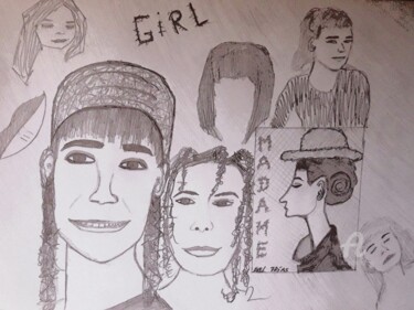 Pintura titulada "Girl" por Axel Frías, Obra de arte original, Lápiz