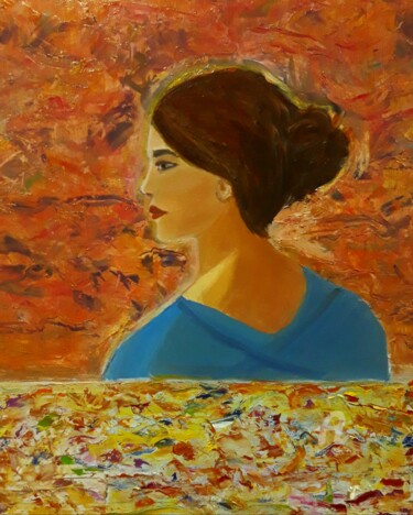 Painting titled "Ethel. Óleo sobre l…" by Axel Frías, Original Artwork, Oil Mounted on Wood Panel