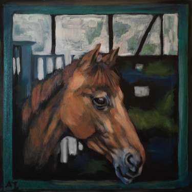Malerei mit dem Titel "Horse" von Axel Jung, Original-Kunstwerk, Öl