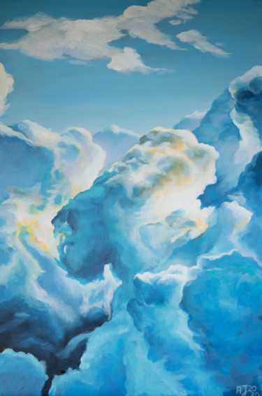 Schilderij getiteld "Wolkengemälde" door Axel Jung, Origineel Kunstwerk, Olie