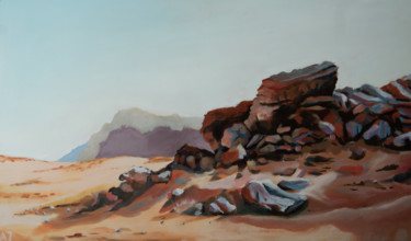 Pintura intitulada "Desert Wadi Rum" por Axel Jung, Obras de arte originais, Óleo