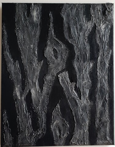 Pittura intitolato "Black Bark" da Axinya Abramova, Opera d'arte originale, Acrilico Montato su Telaio per barella in legno