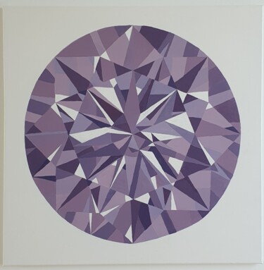 Malarstwo zatytułowany „Diamond in lilac co…” autorstwa Axinya Abramova, Oryginalna praca, Akryl Zamontowany na Drewniana ra…