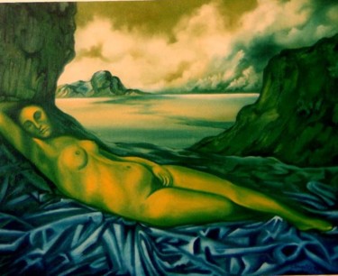 Painting titled "The Incredible Gree…" by Geoffrey Cervantes/Axis, Original Artwork, Oil
