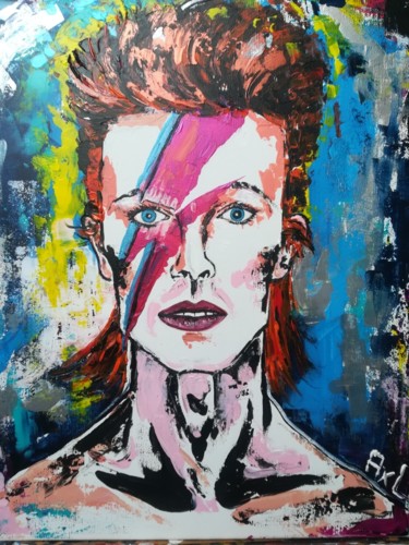 Painting titled "David Bowie" by By Axl, Original Artwork, Acrylic