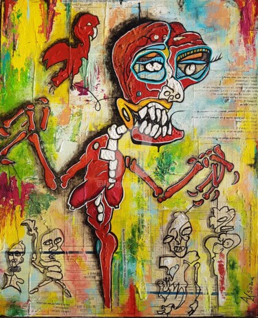 Painting titled "Birette...pirouette" by Aya So, Original Artwork, Acrylic Mounted on Wood Stretcher frame