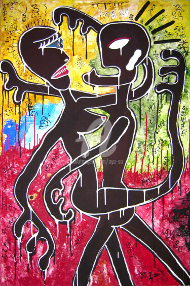 Schilderij getiteld "danse" door Aya So, Origineel Kunstwerk, Acryl
