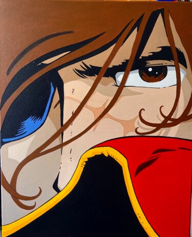Malerei mit dem Titel "Capitaine harlock" von Sayam, Original-Kunstwerk, Acryl Auf Keilrahmen aus Holz montiert