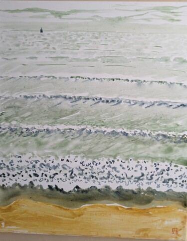 Peinture intitulée "La vague à Bétahon" par Ayako Guerin, Œuvre d'art originale, Acrylique Monté sur Châssis en bois