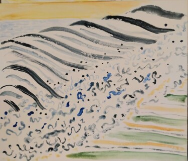 Peinture intitulée "Jeux de vagues II" par Ayako Guerin, Œuvre d'art originale, Acrylique Monté sur Châssis en bois