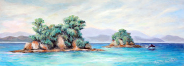 Pintura titulada "Paihia Islands" por Ayasophie, Obra de arte original, Acrílico Montado en Bastidor de camilla de madera