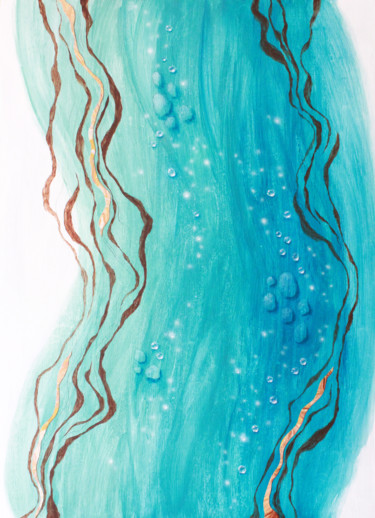 Картина под названием "Gem River" - Ayasophie, Подлинное произведение искусства, Акрил Установлен на Деревянная рама для нос…