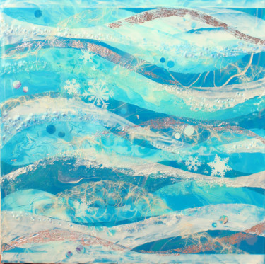 Painting titled "Waves" by Ayasophie, Original Artwork, Acrylic Mounted on Wood Stretcher frame