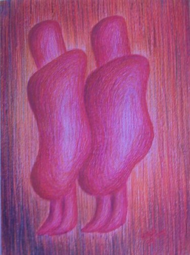 Peinture intitulée "comme des siamois" par Ayayi Hillah, Œuvre d'art originale